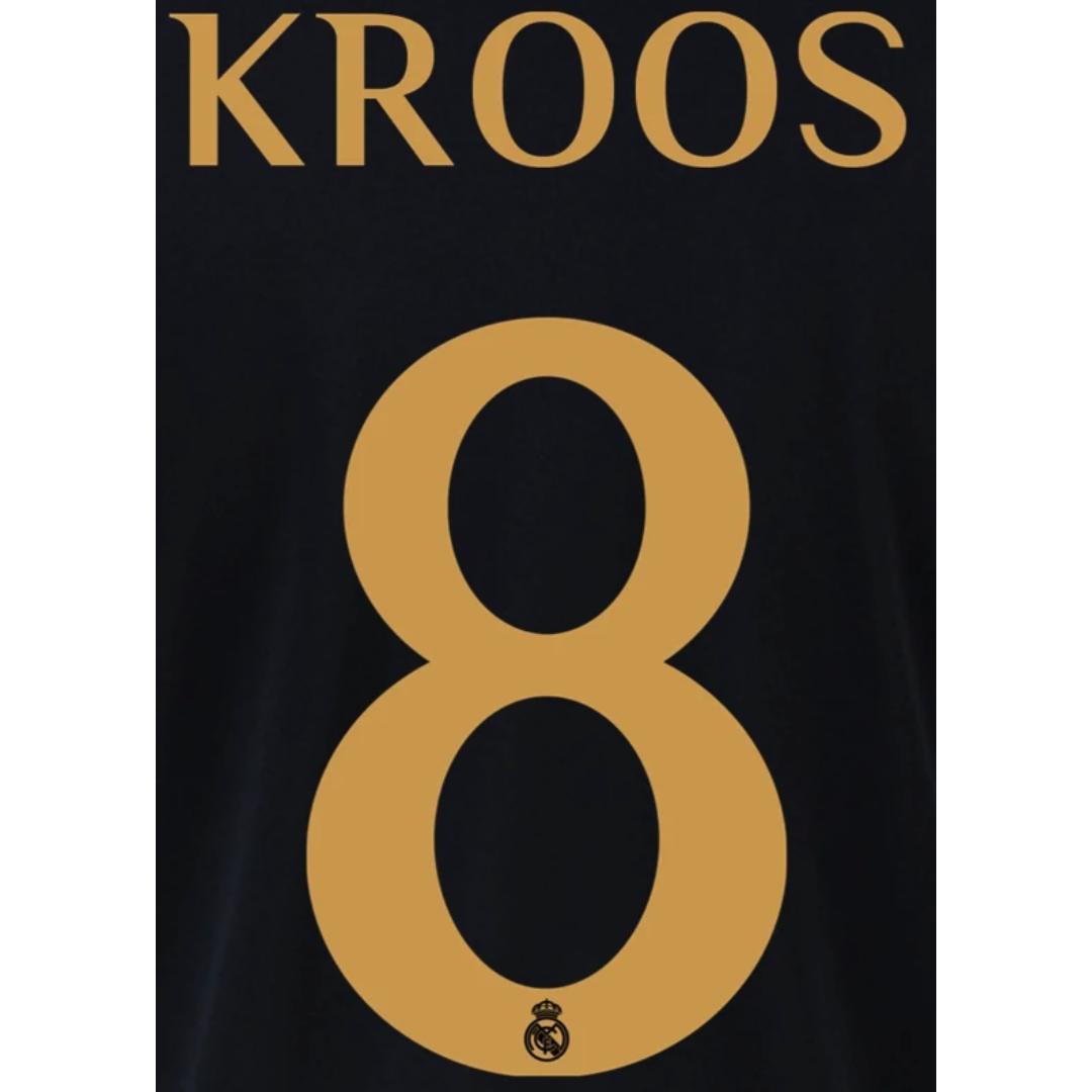 Real Madrid Kroos 23/24 Away Name and Number Set - RM24-KROOS-A-AUTHENTIC by Authentic | Available at Niky's Sports