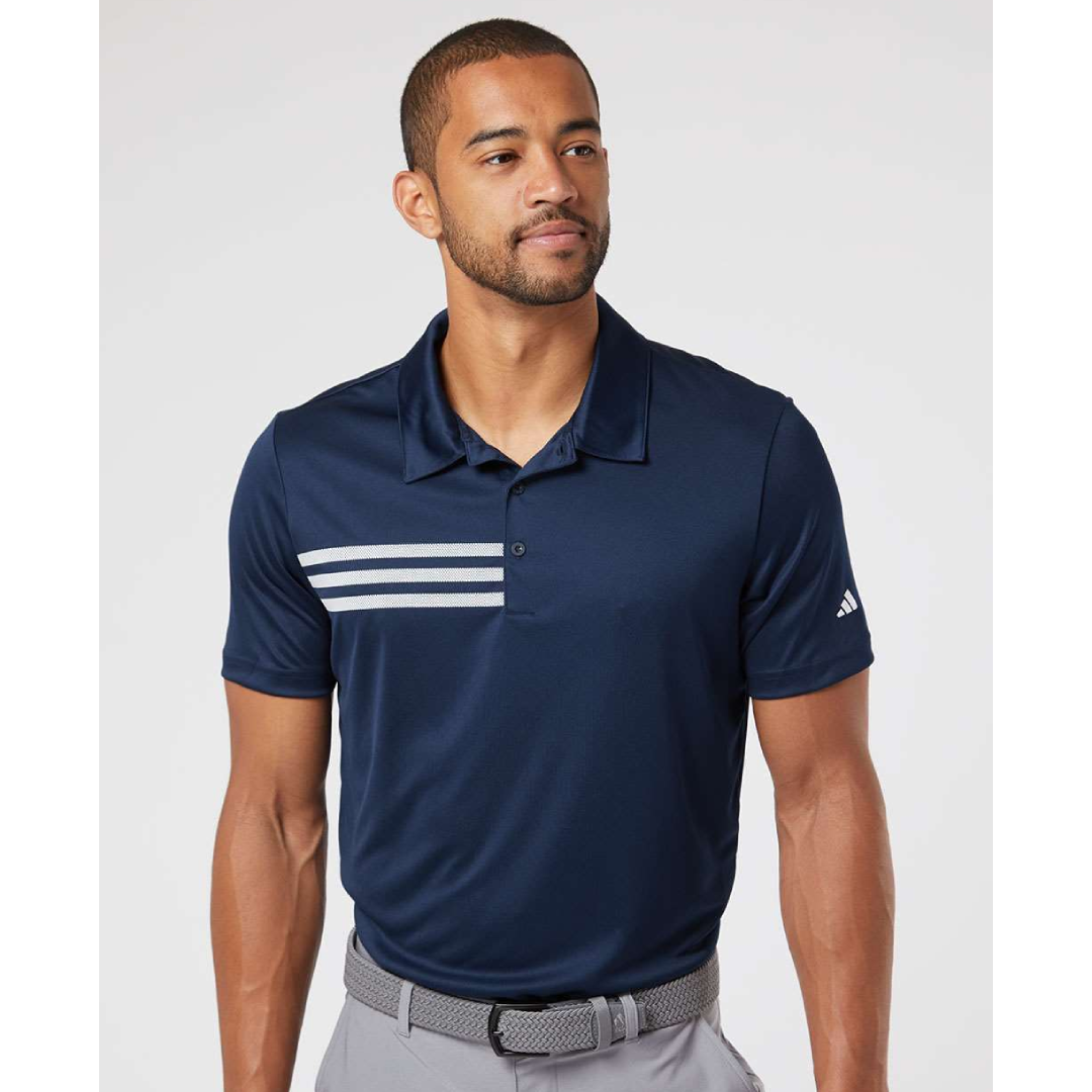 adidas 3-Stripes Chest Polo - Navy - A324-NVY-ADIDAS by adidas | Available at Niky's Sports