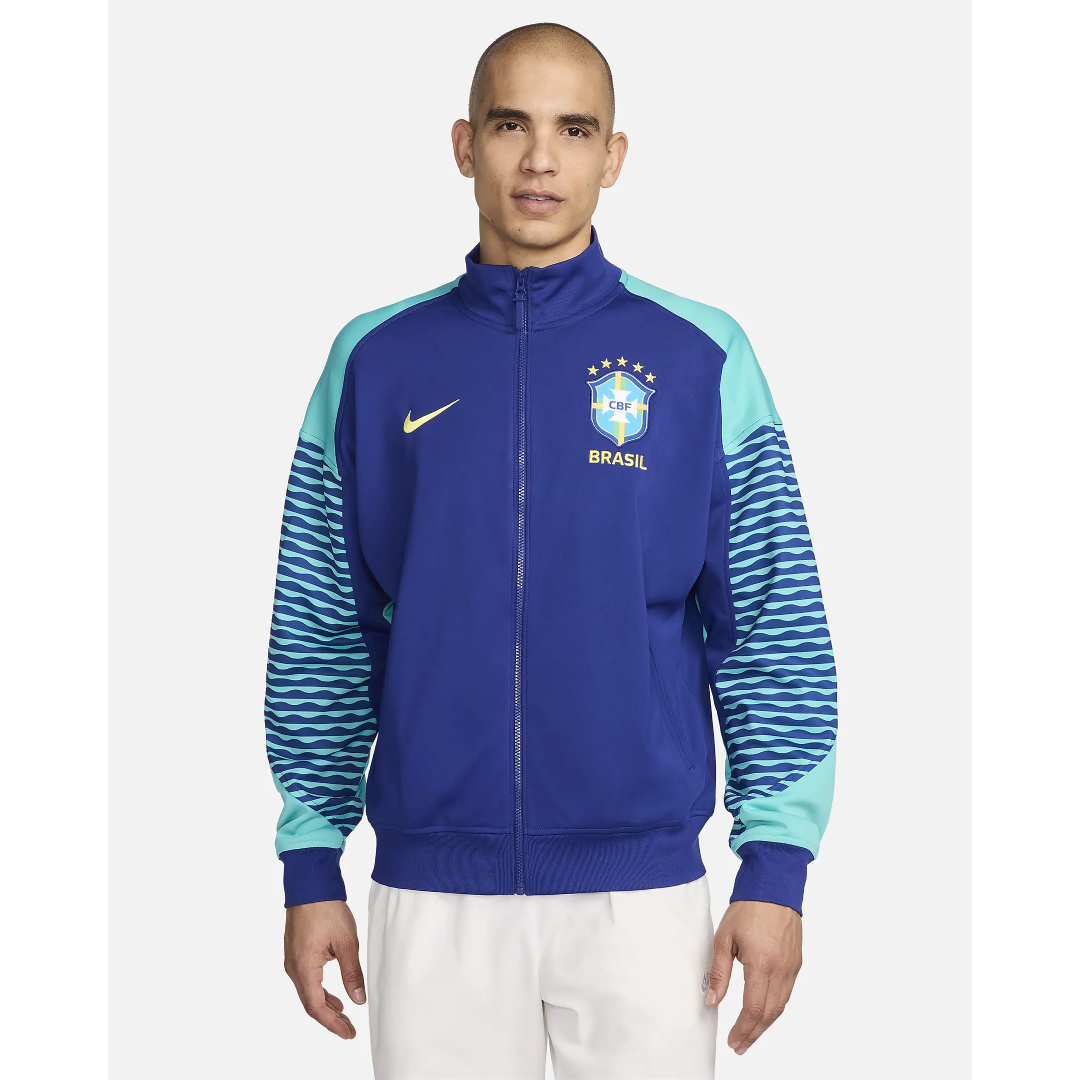 Nike Brazil Strike Men&#39;s Dri-FIT Soccer Jacket - FJ2657-455-NIKE by Nike | Available at Niky&#39;s Sports