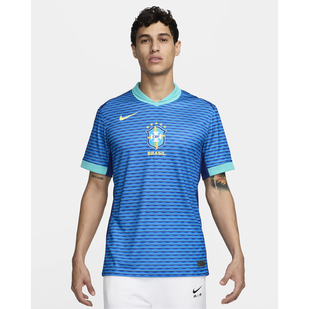Nike Brazil 2024 Stadium Away Men's Dri-FIT Soccer Replica Jersey - FJ4283-458-NIKE by Nike | Available at Niky's Sports