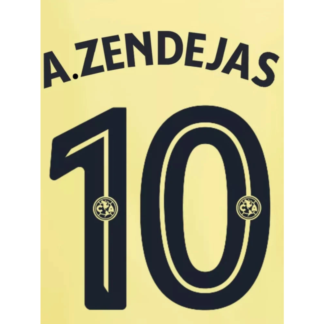Zendejas #10 Club America Home Name Set 2026