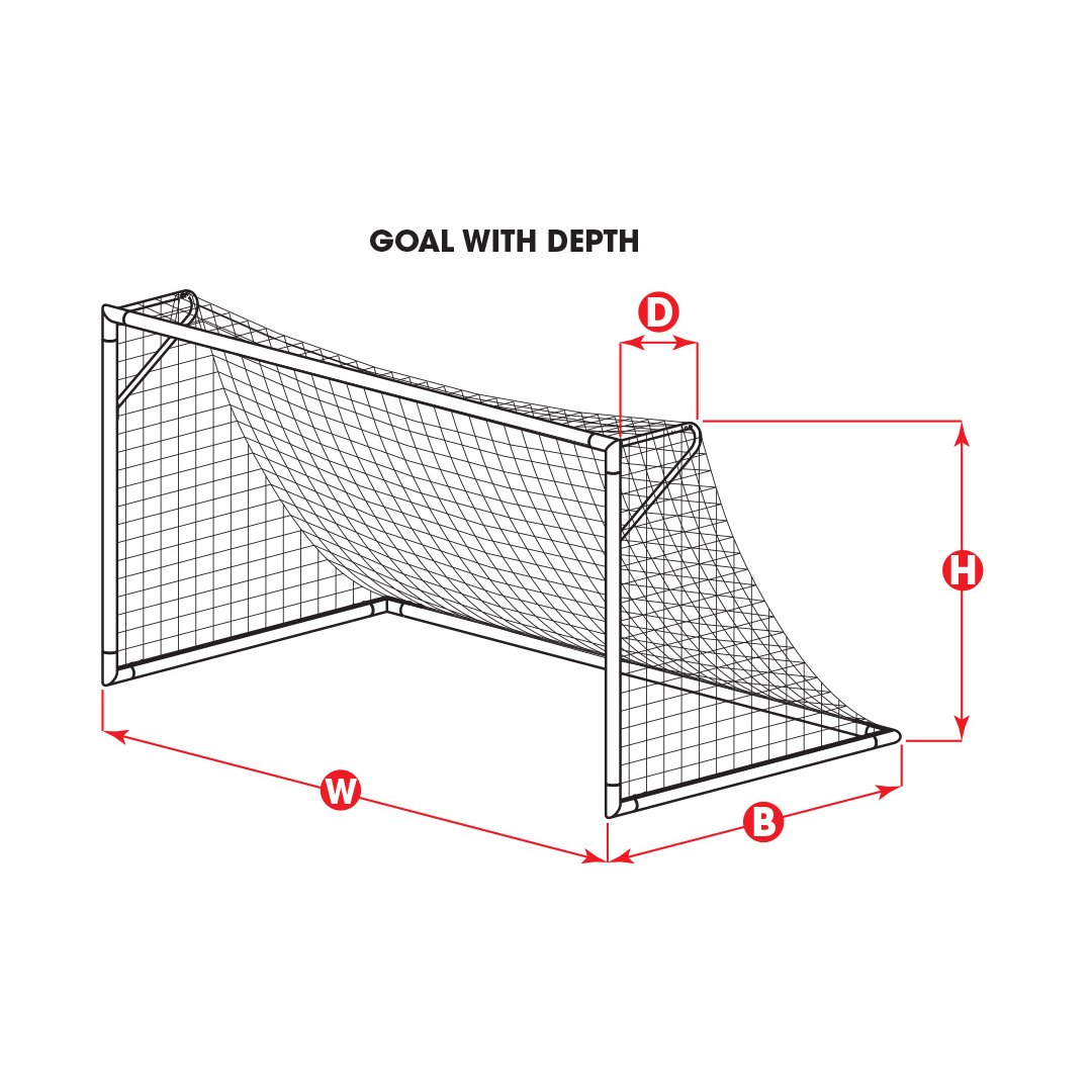 Kwikgoal Net 8H x 24 W x 3D x 8 1/2B, 3 1/2″ mesh , HTPP, Solid Braid Knotless