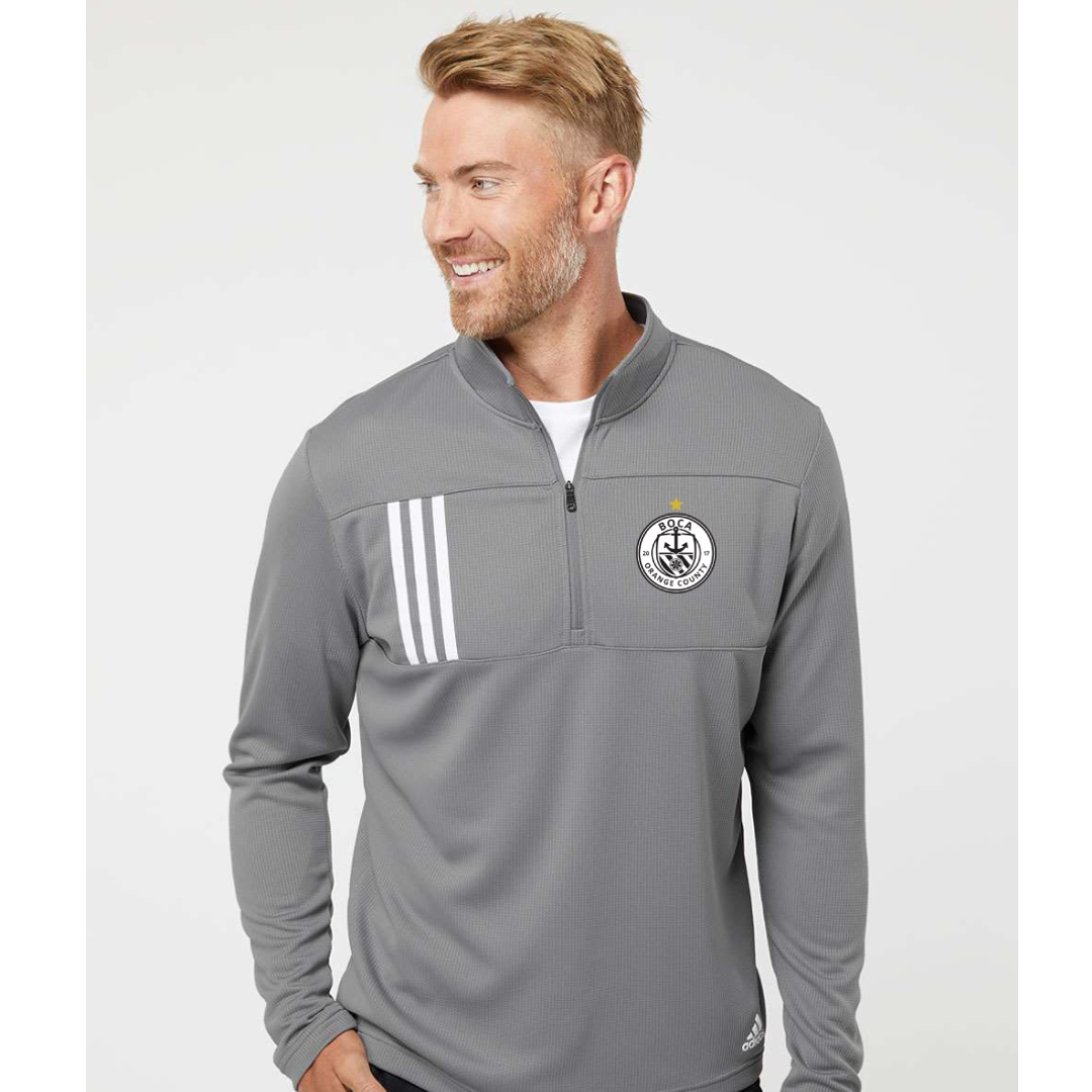 adidas BOCA OC Men&#39;s 1/4 Zip Pullover - Grey (A482) -  by Niky&#39;s Sports | Available at Niky&#39;s Sports