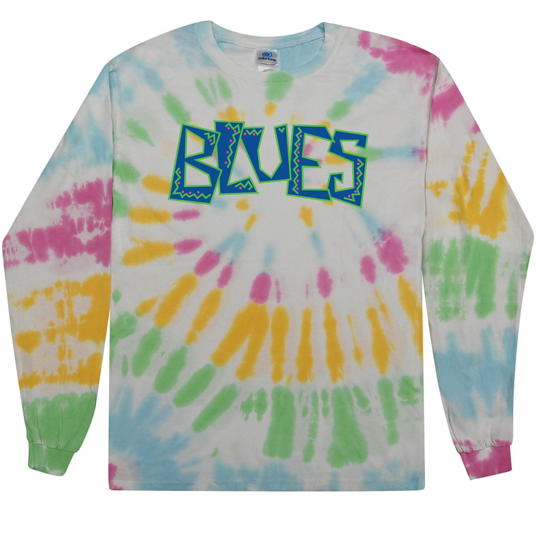 SC Blues Tie Dye Long Sleeve - Unisex and Youth -  by Niky&#39;s Sports | Available at Niky&#39;s Sports