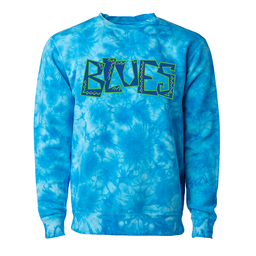 SC Blues Tie Dye Crew - Unisex - 6 Colors Available -  by Niky's Sports | Available at Niky's Sports