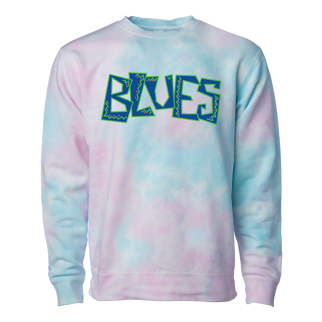 SC Blues Tie Dye Crew - Unisex - 6 Colors Available -  by Niky's Sports | Available at Niky's Sports