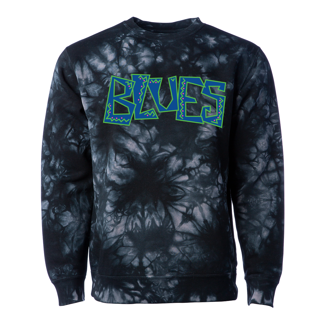 SC Blues Tie Dye Crew - Unisex - 6 Colors Available -  by Niky's Sports | Available at Niky's Sports