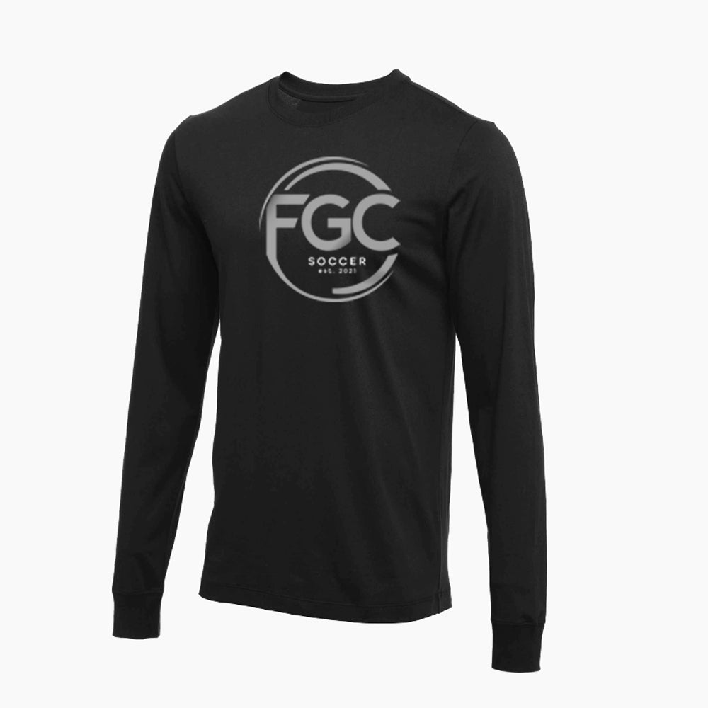 Nike FGC Crest Cotton Tee Long Sleeve Unisex Black - FGC-CJ1690-010-CREST-NIKE by Nike | Available at Niky's Sports