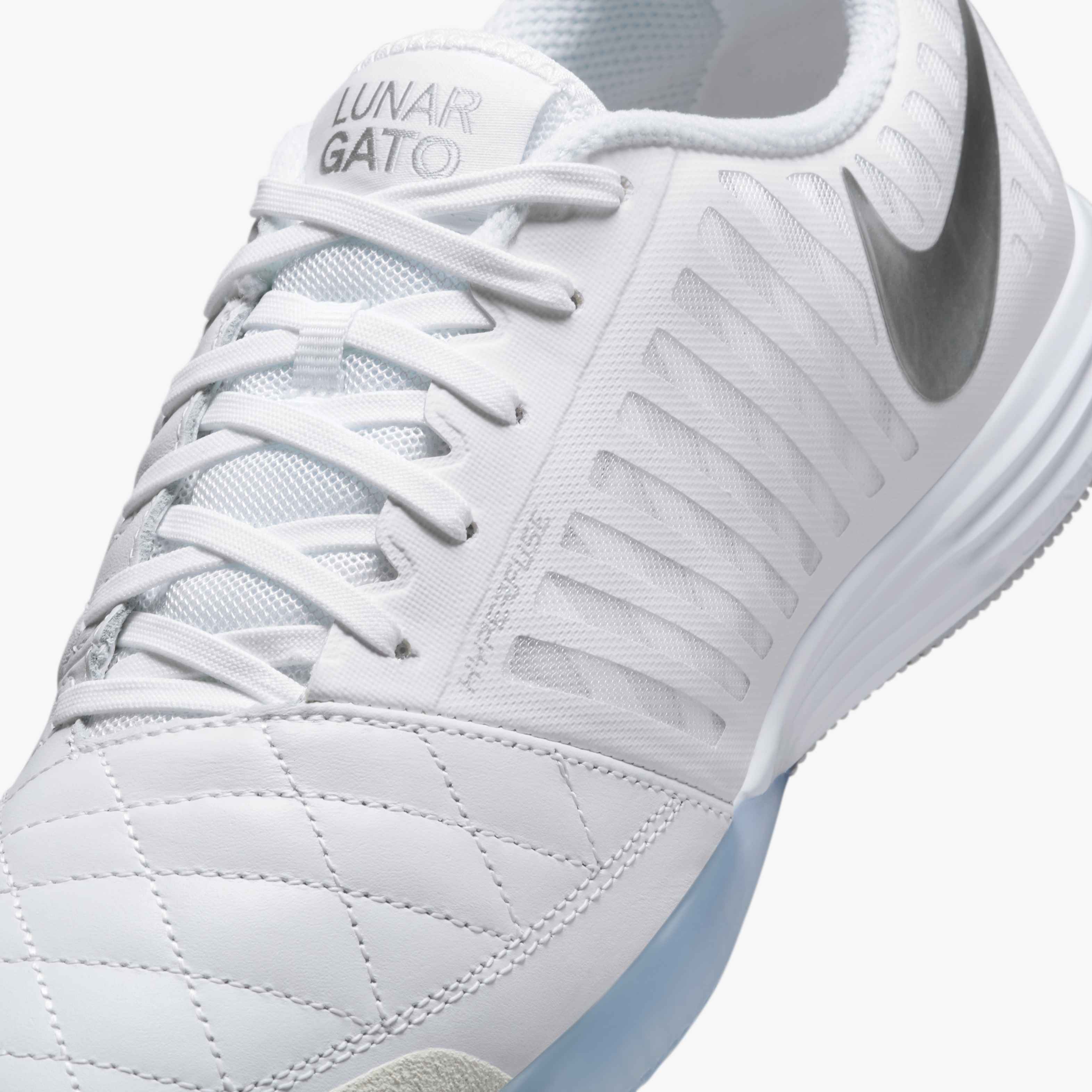 Nike Lunargato II Indoor/Court Soccer Shoes - White/Black - 580456-105-NIKE by Nike | Available at Niky's Sports