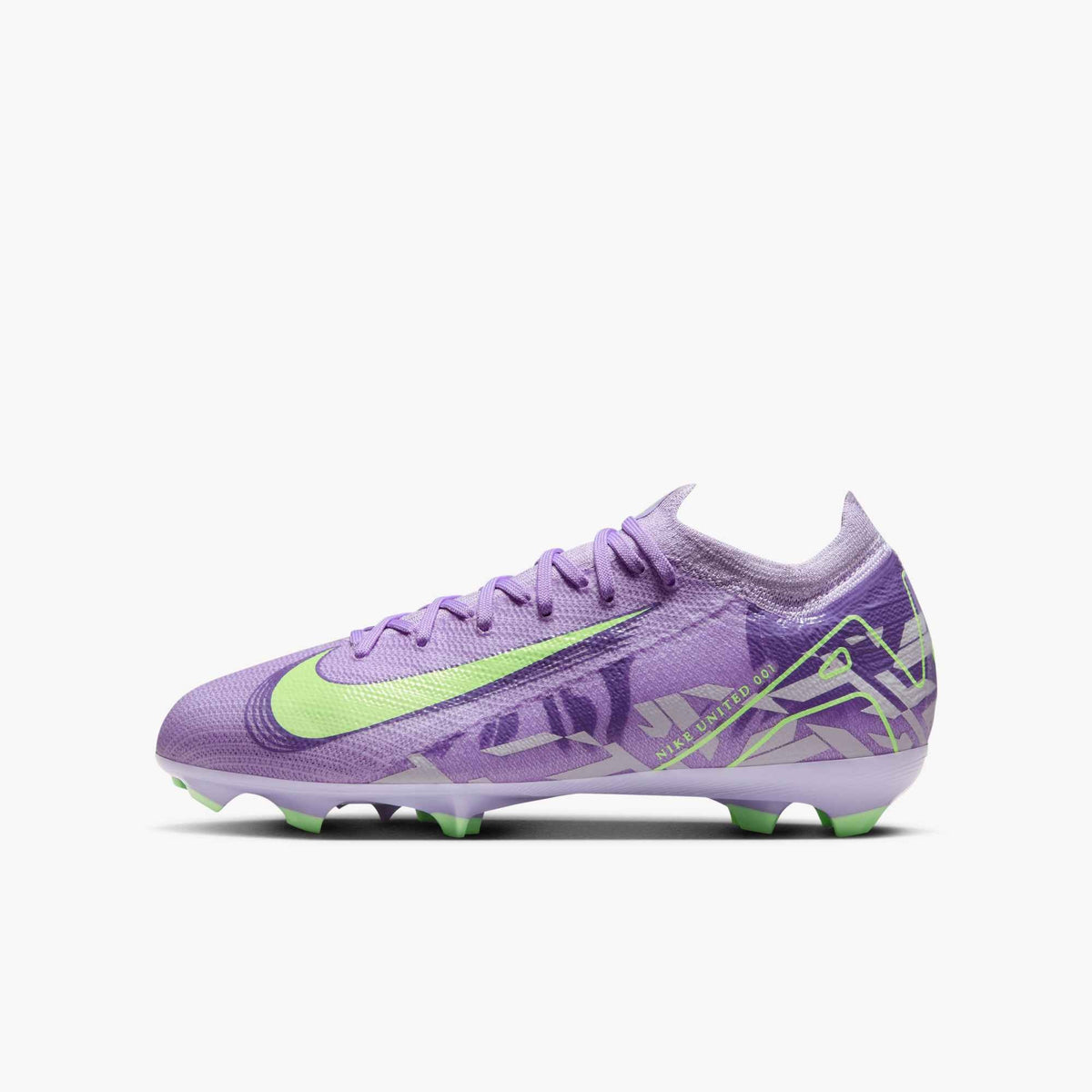 Nike United Jr. Mercurial Vapor 16 Pro FG Kids&#39; Soccer Cleats – Purple Agate/Barely Volt - HQ1994-500-NIKE by Nike | Available at Niky&#39;s Sports