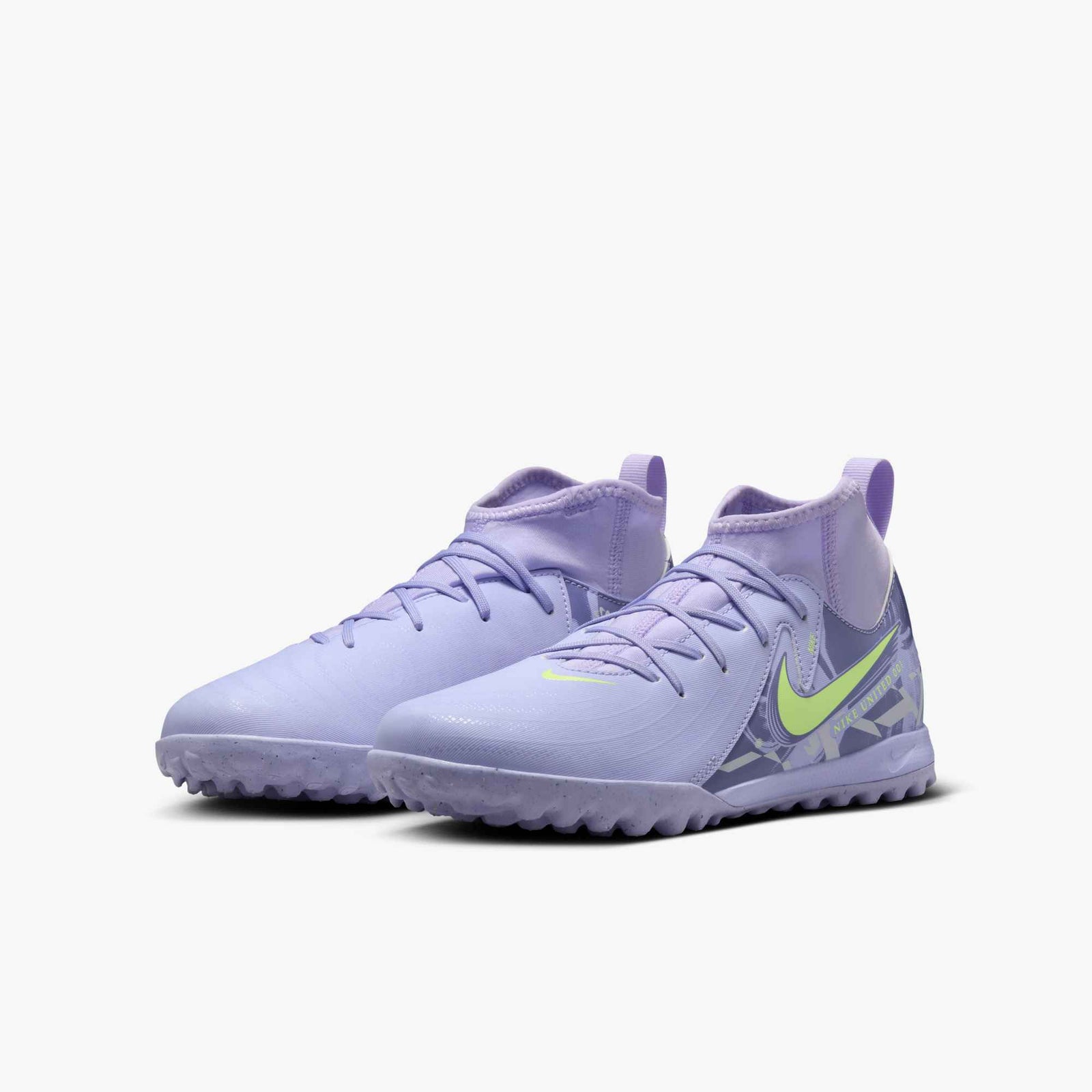 Nike United Jr. Phantom Luna 2 Academy Kids' TF High-Top Soccer Shoes - HF1581-500-NIKE by Nike | Available at Niky's Sports