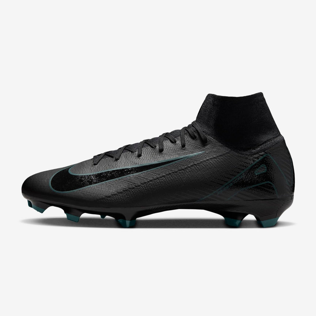 Nike Mercurial Superfly 10 Pro FG High-Top Soccer Cleats Black/Deep Jungle - HF9433-002-NIKE by Nike | Available at Niky's Sports