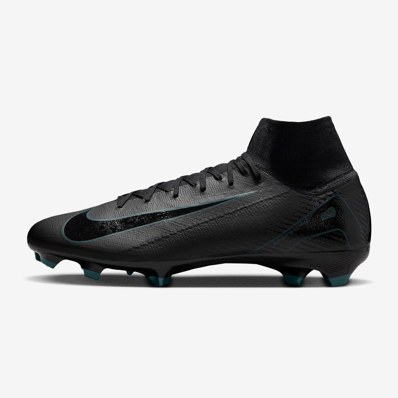 Nike Mercurial Superfly 10 Pro FG High-Top Soccer Cleats Black/Deep Jungle - HF9433-002-NIKE by Nike | Available at Niky's Sports