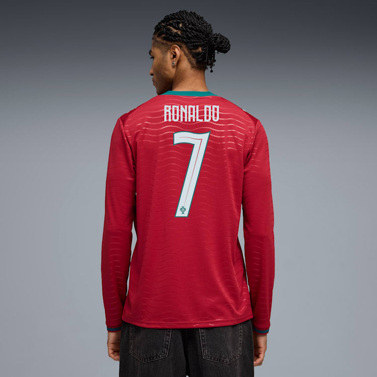 Puma Portugal 26 Cristiano Ronaldo Men's Long Sleeve Replica Home Jersey - 788142-77-PUMA by Puma | Available at Niky's Sports