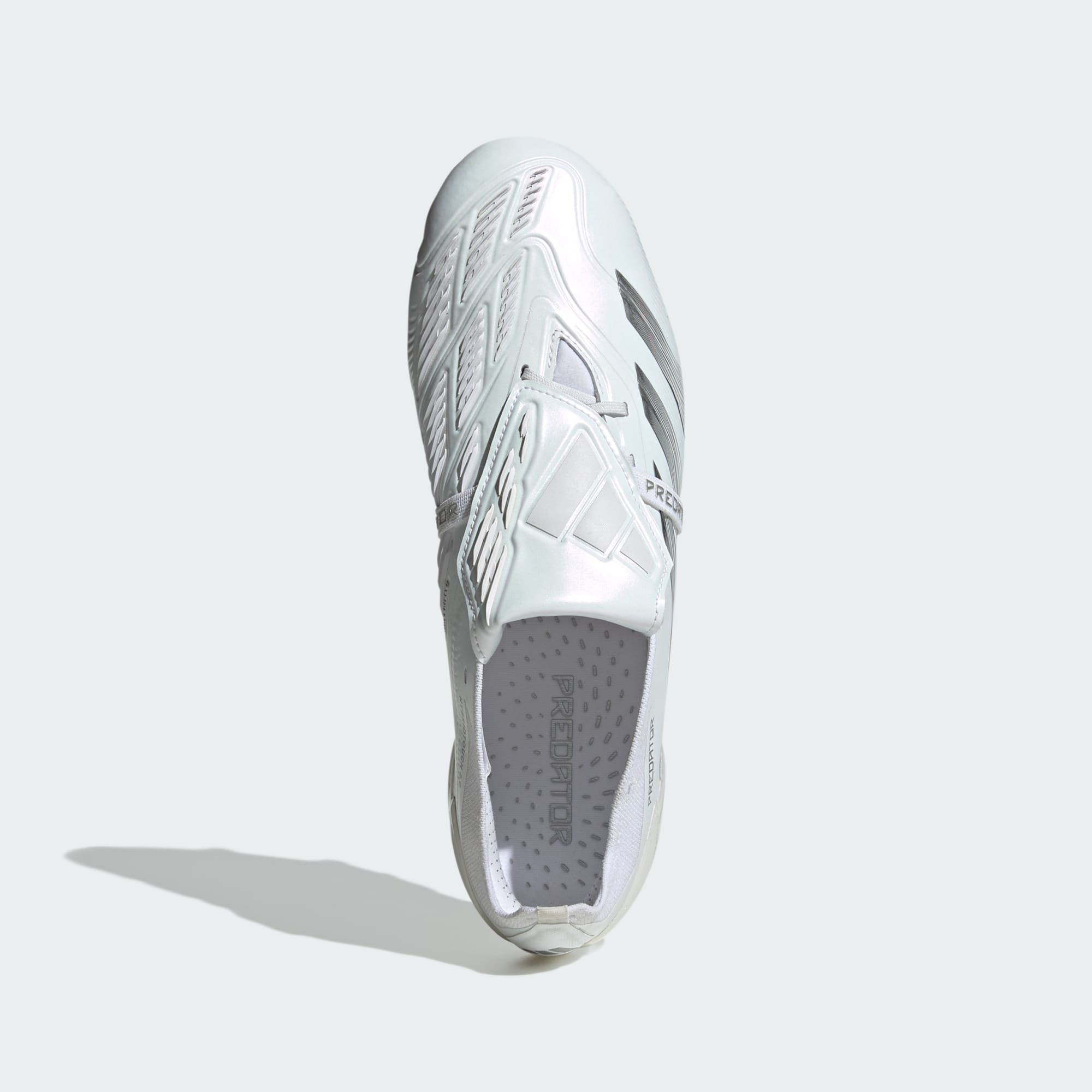ADIDAS PREDATOR 24+ FIRM GROUND CLEATS FOLD OVER TONGUE MENS WHITE