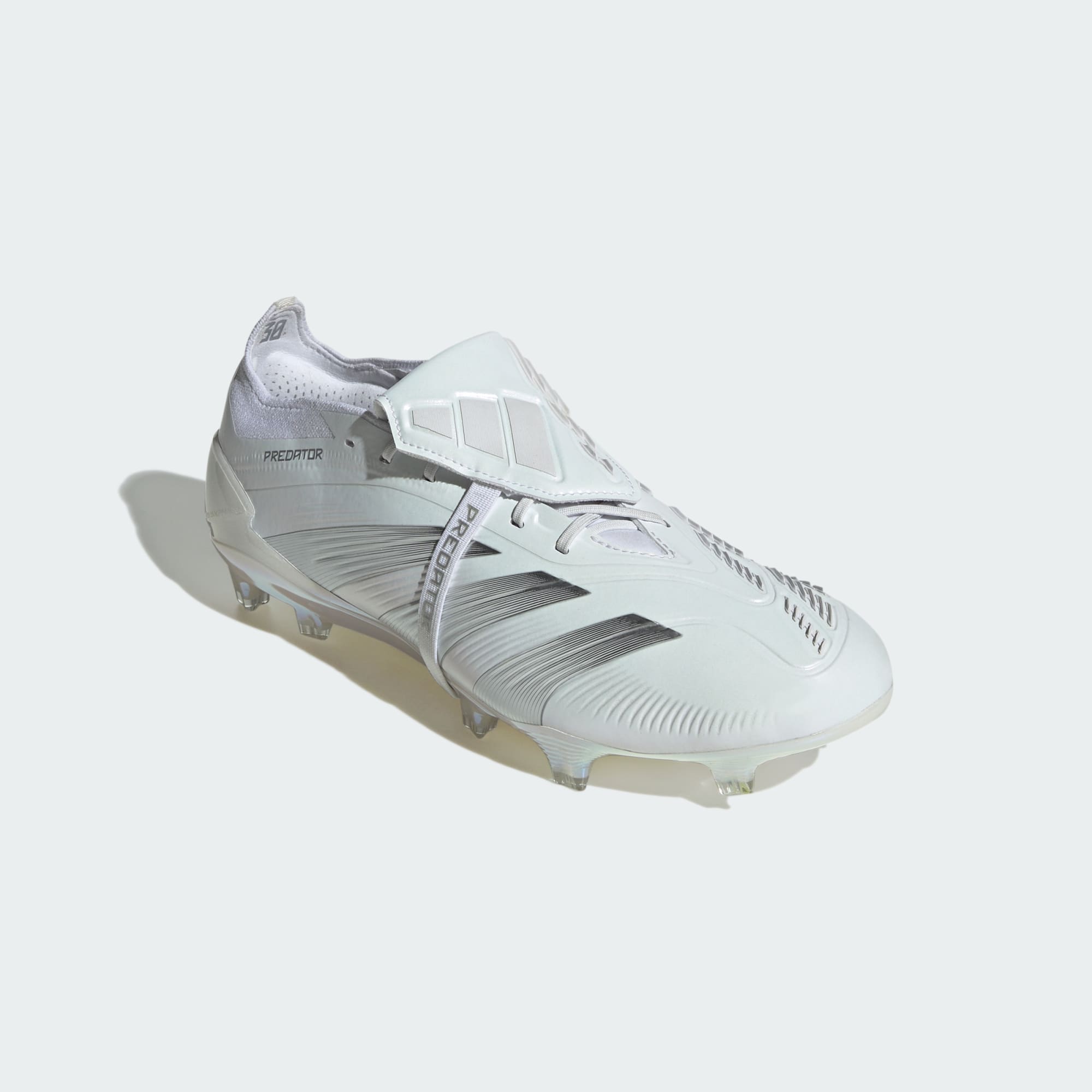 ADIDAS PREDATOR 24+ FIRM GROUND CLEATS FOLD OVER TONGUE MENS WHITE