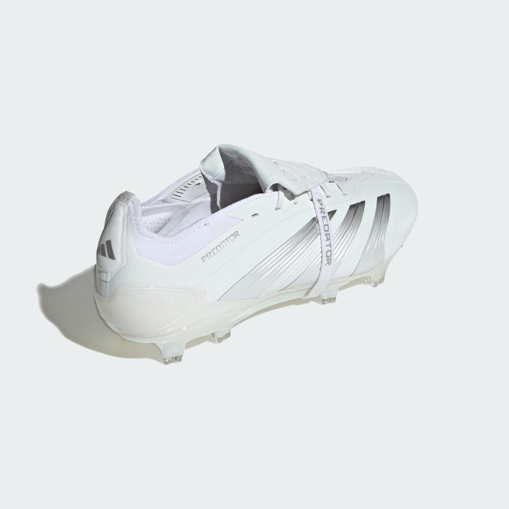ADIDAS PREDATOR 24+ FIRM GROUND CLEATS FOLD OVER TONGUE MENS WHITE