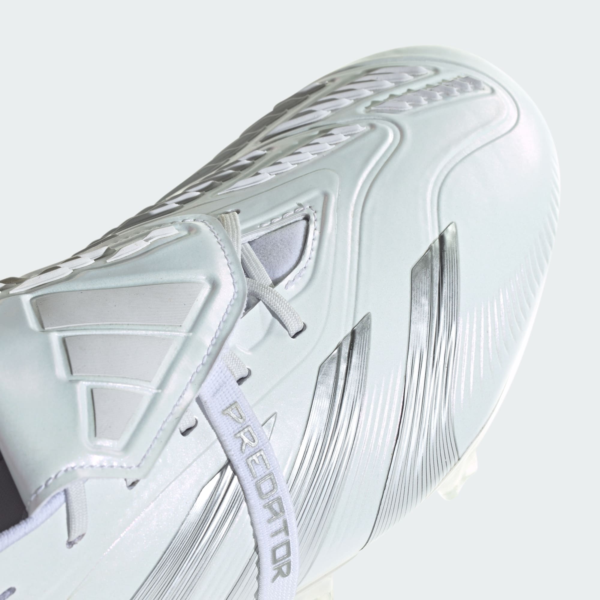 ADIDAS PREDATOR 24+ FIRM GROUND CLEATS FOLD OVER TONGUE MENS WHITE