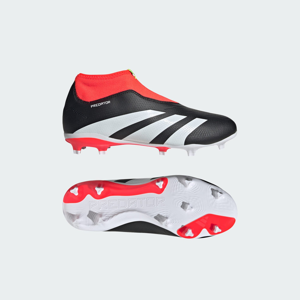 adidas PREDATOR 24 LEAGUE KIDS LACELESS FIRM GROUND CLEATS - IG7754-ADIDAS by adidas | Available at Niky's Sports