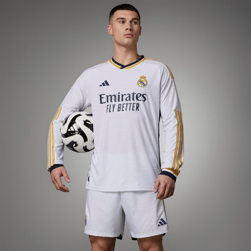adidas Real Madrid Authentic Home Long Sleeve Jersey