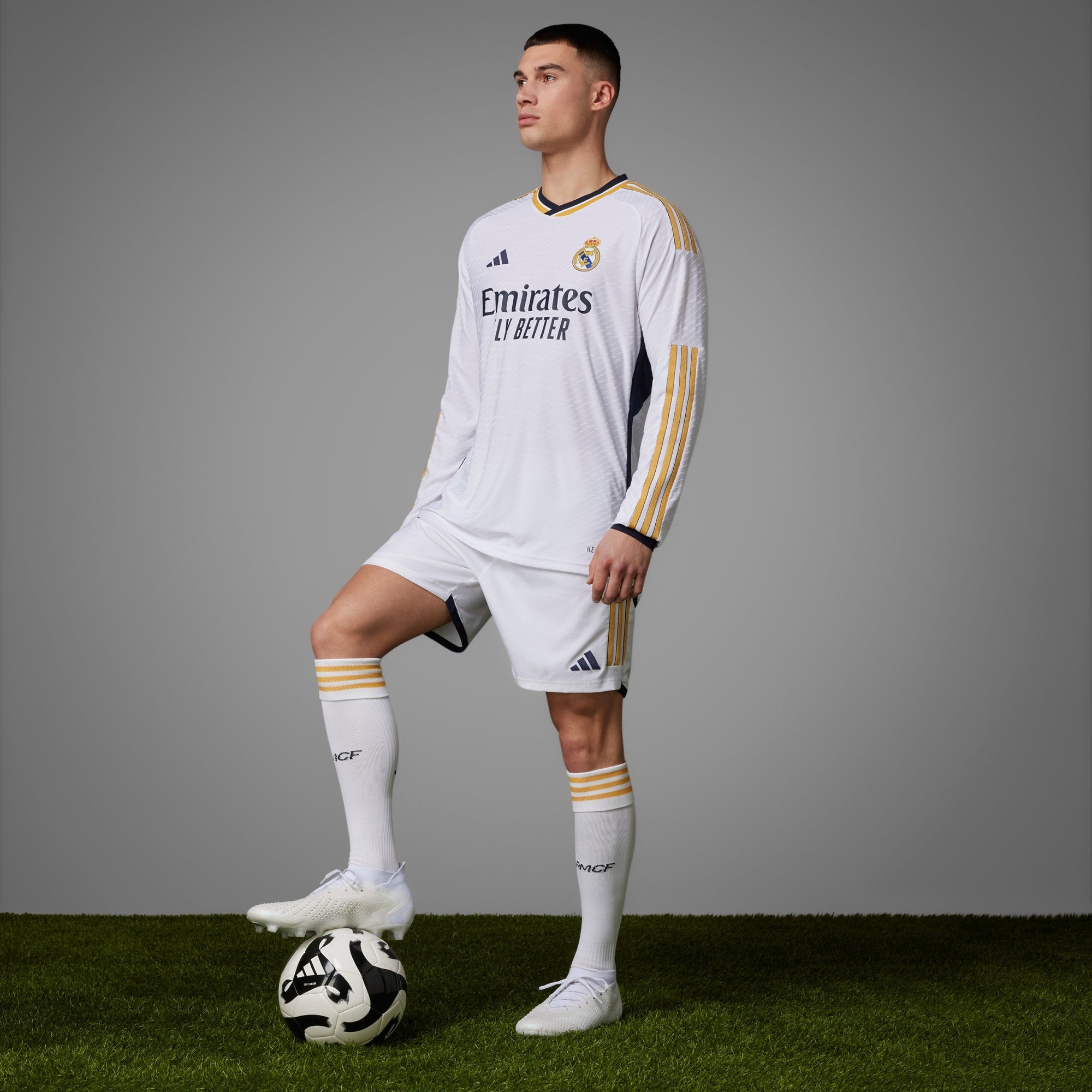 adidas Real Madrid Authentic Home Long Sleeve Jersey