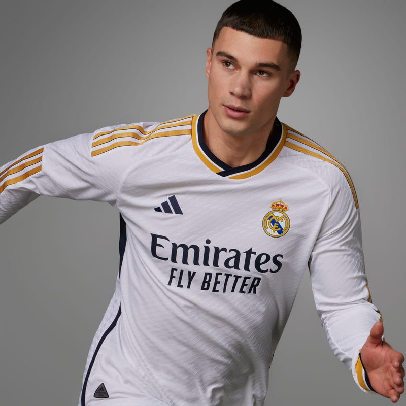 adidas Real Madrid Authentic Home Long Sleeve Jersey - Niky's Sports