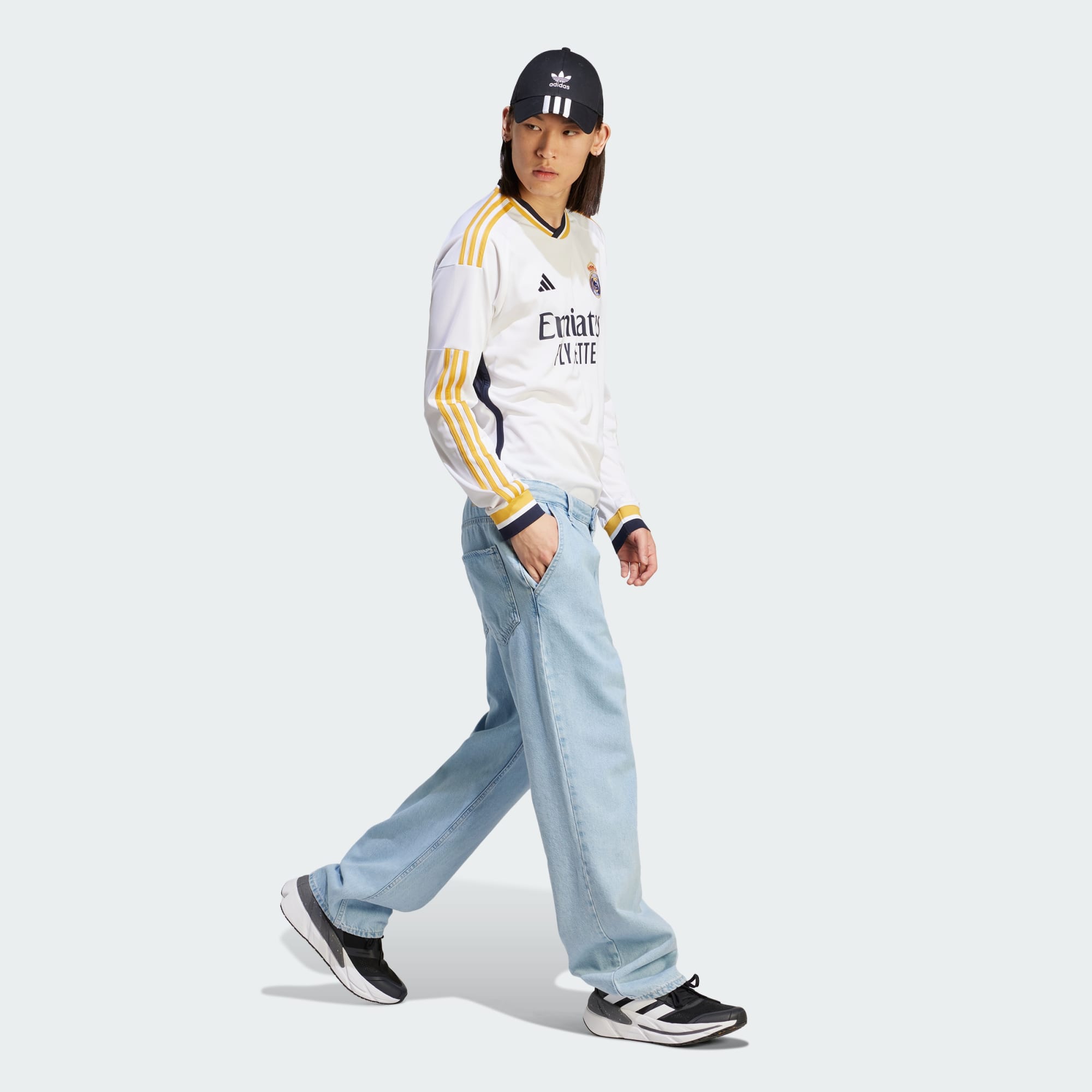 adidas REAL MADRID 23 24 LONG SLEEVE HOME JERSEY