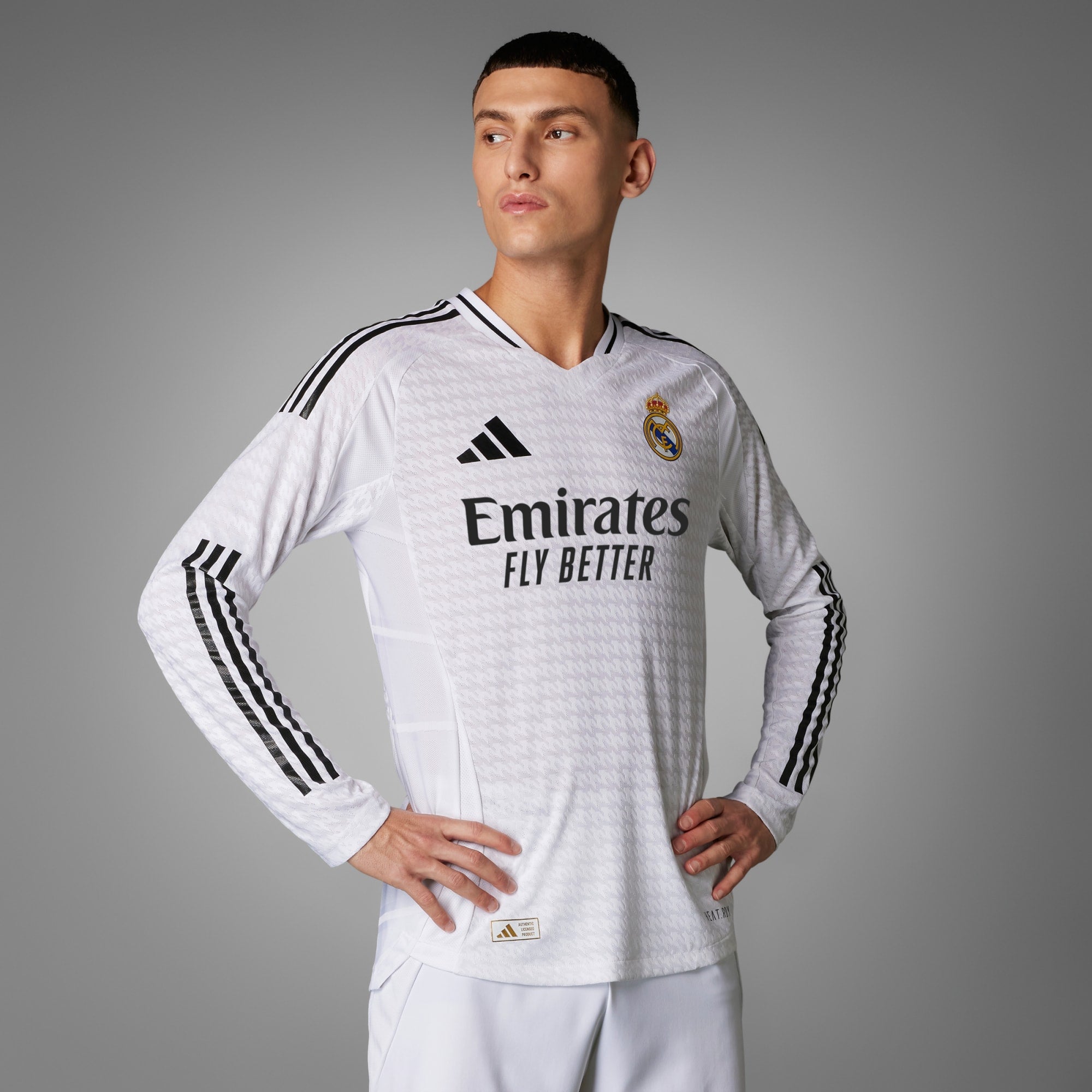 adidas Real Madrid 24/25 Long Sleeve Home Authentic Jersey - Men’s - IT5204-ADIDAS by adidas | Available at Niky's Sports
