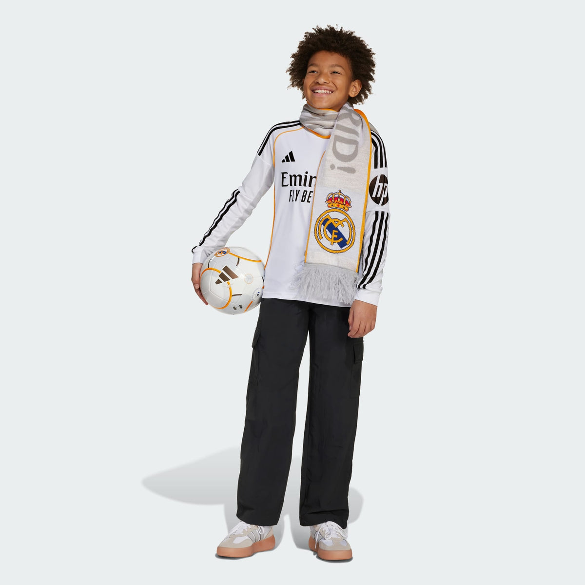 adidas Real Madrid 25/26 Long Sleeve Home Jersey Kids