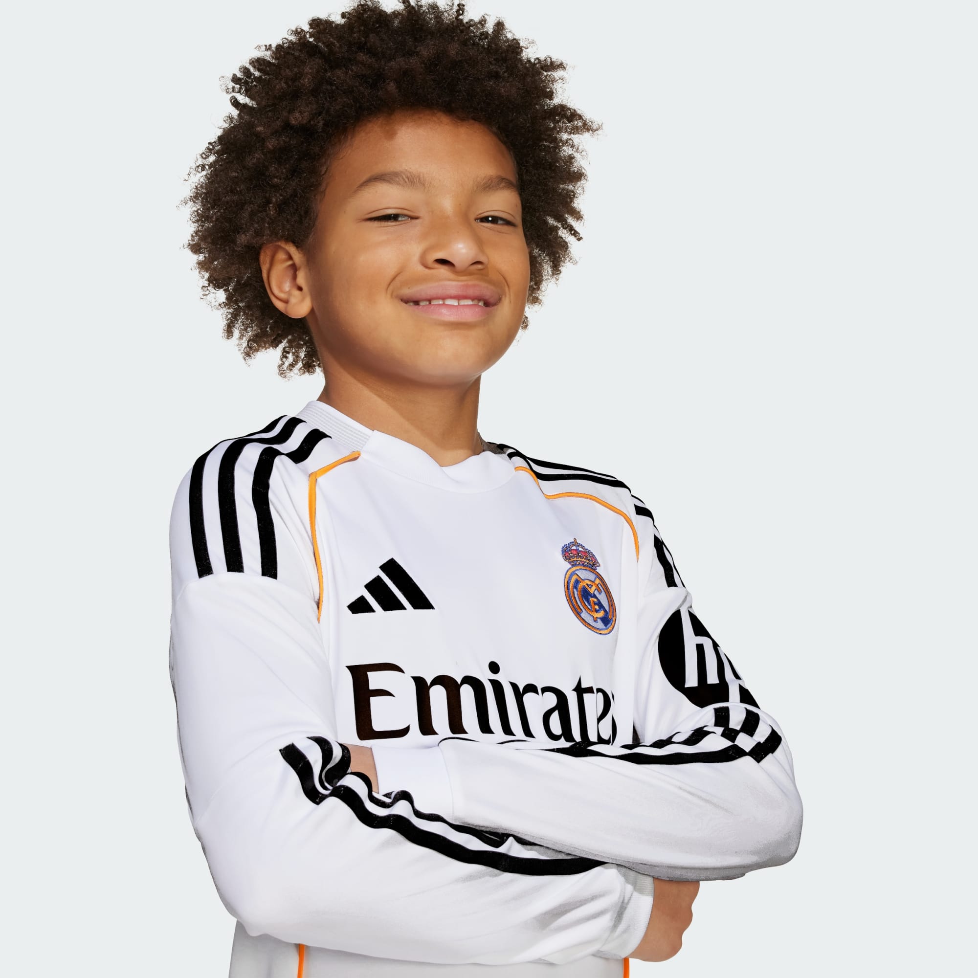 adidas Real Madrid 25/26 Long Sleeve Home Jersey Kids