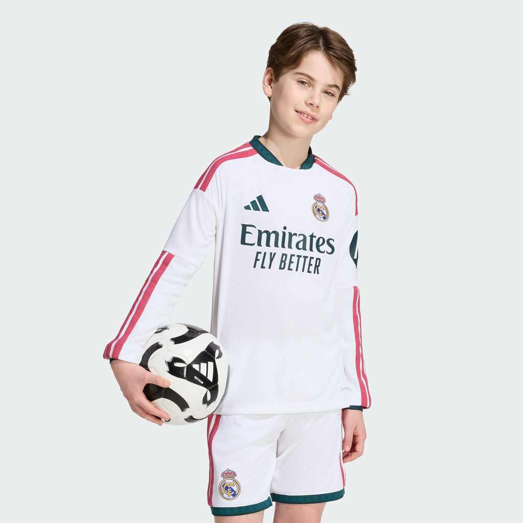 Real Madrid 26/27 Home Jersey Long Sleeve Kids - KC3947-ADIDAS by adidas | Available at Niky's Sports