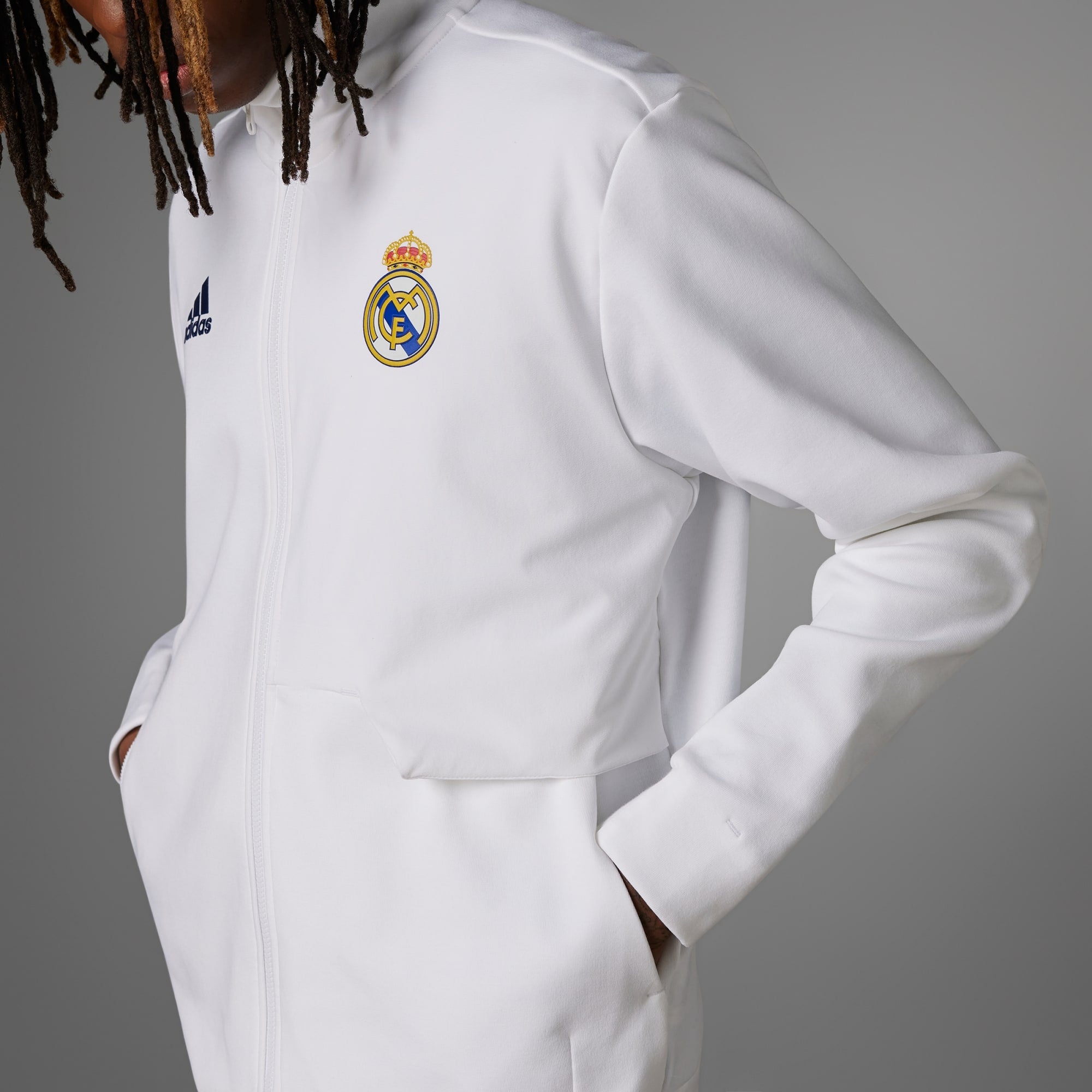 adidas Real Madrid Anthem Jacket Men's 2024 - HY0643-ADIDAS by adidas | Available at Niky's Sports