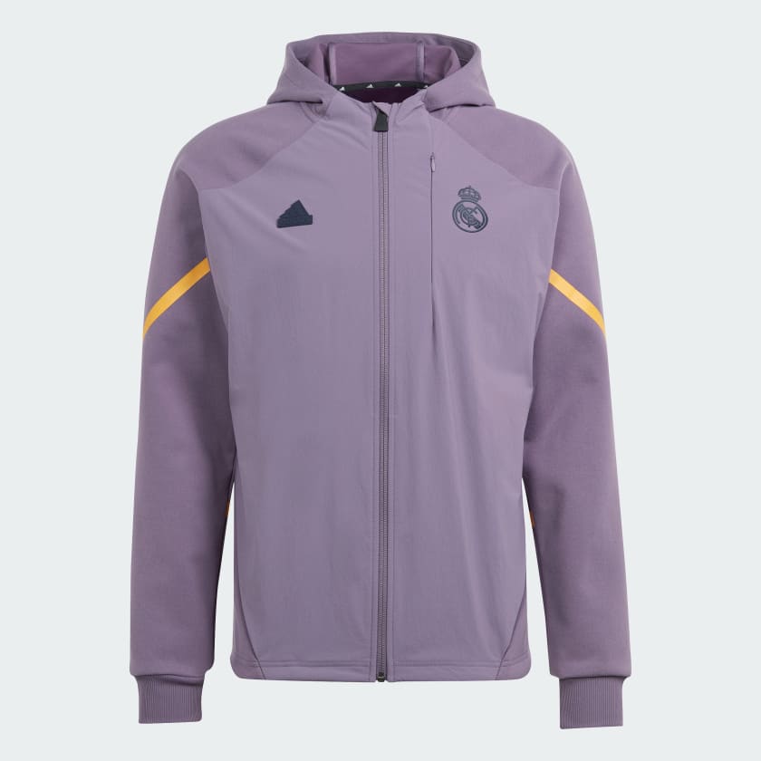 adidas REAL MADRID DESIGNED FOR GAMEDAY FULL-ZIP HOODIE