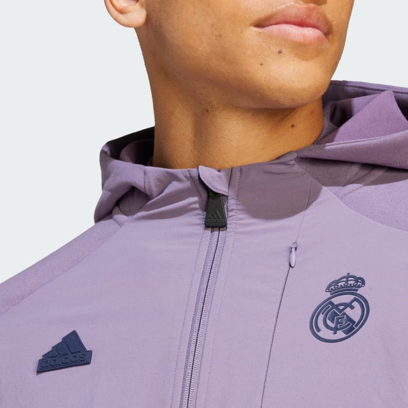 adidas REAL MADRID DESIGNED FOR GAMEDAY FULL-ZIP HOODIE