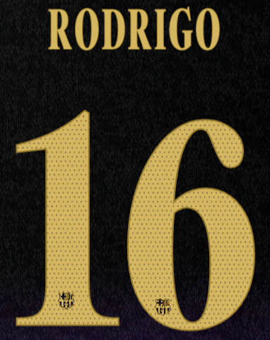 Rodrigo #16 Barcelona Away UCL Name Set 2026