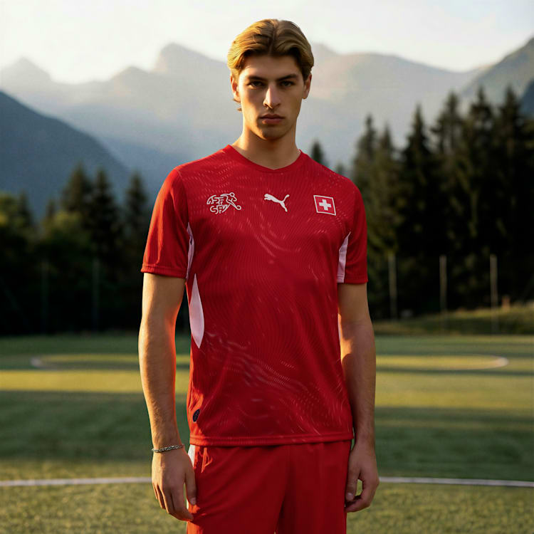 Puma Switzerland 26 Home Men's Soccer Jersey - 783218-01-PUMA by Puma | Available at Niky's Sports