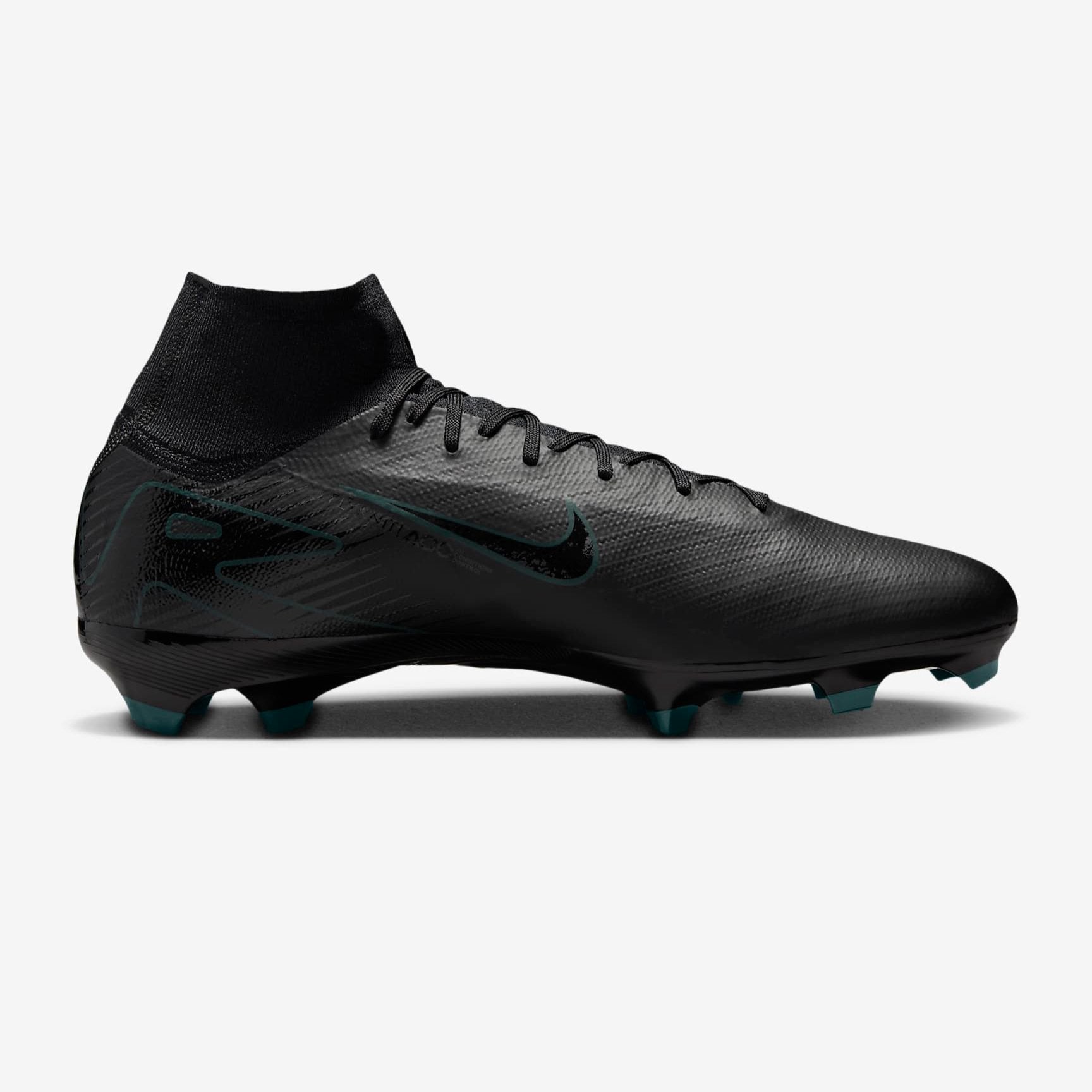 Nike Mercurial Superfly 10 Pro FG High-Top Soccer Cleats Black/Deep Jungle - HF9433-002-NIKE by Nike | Available at Niky's Sports