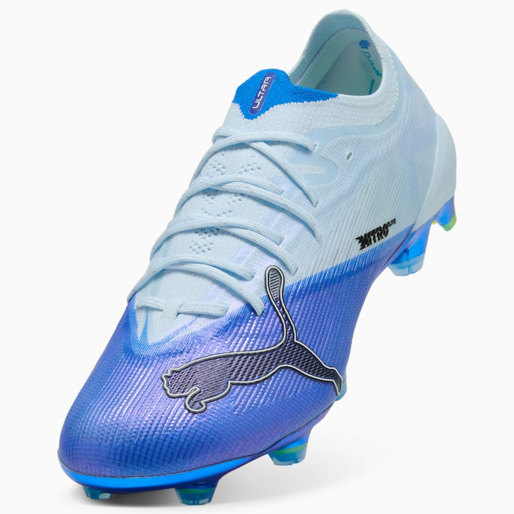 PUMA ULTRA NITRO 7 ULTIMATE FG in Ultra Blue / Icy Blue / black / Lime Squeeze – detail view