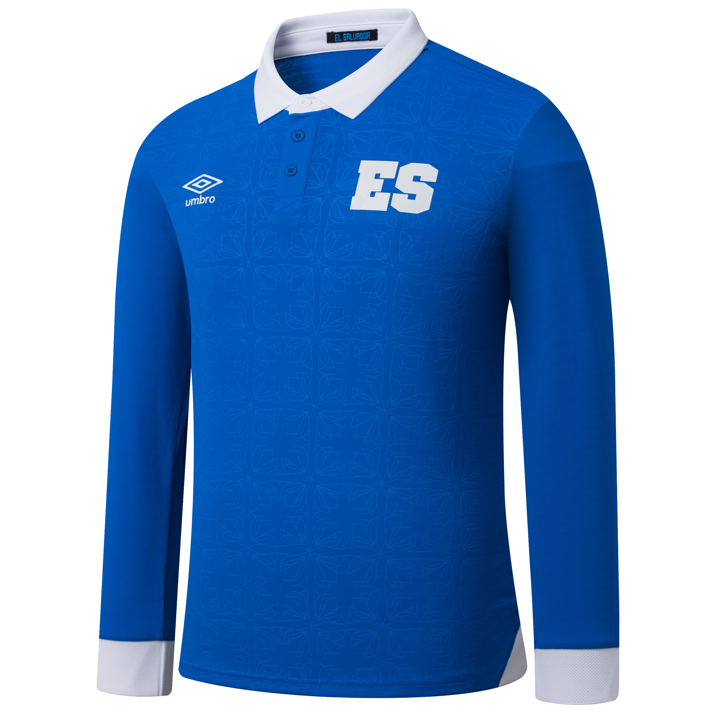 Umbro El Salvador Men's Home Long Sleeve Jersey 25/26 - UUM1ESJS625101-KIT-UMBRO by Umbro | Available at Niky's Sports