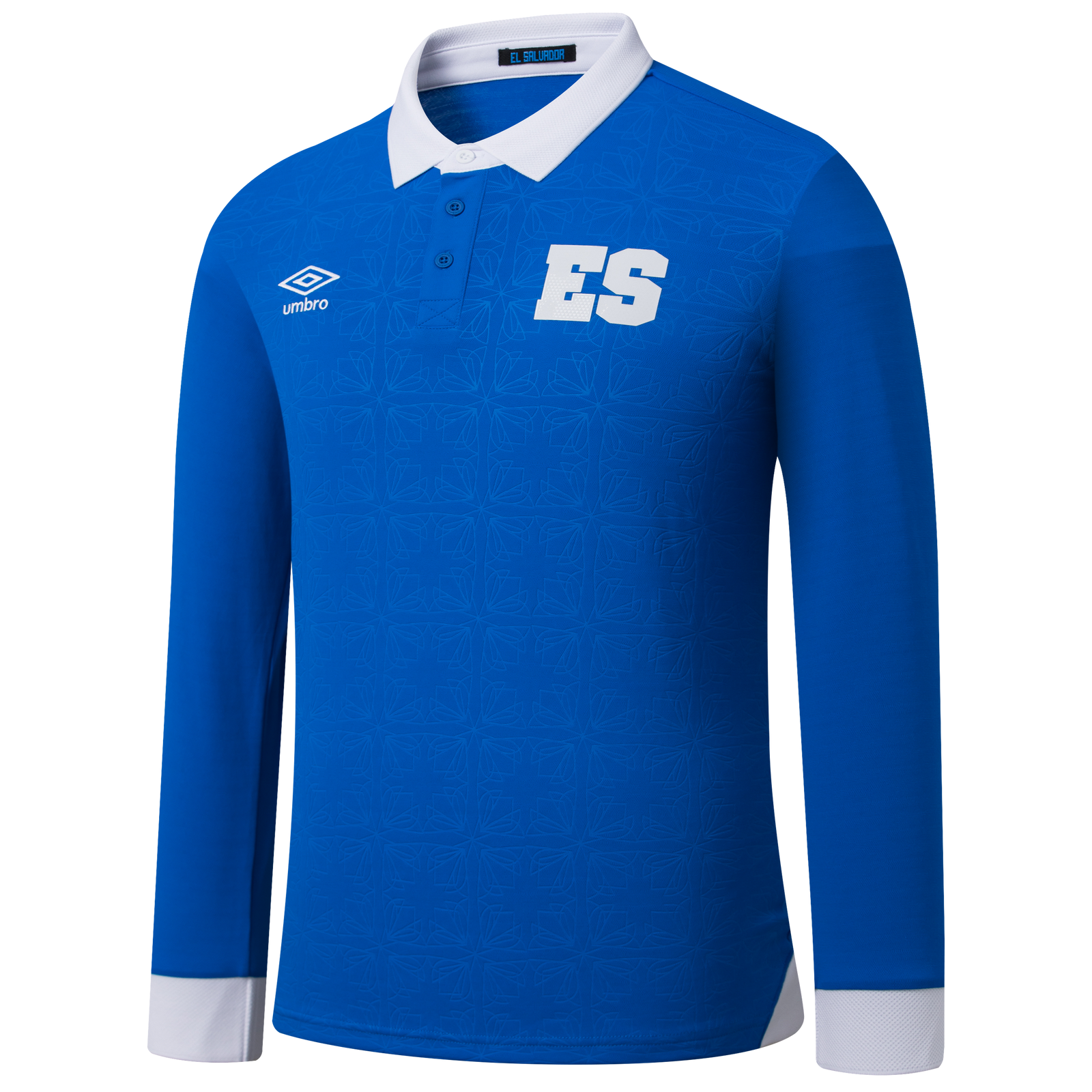 Umbro El Salvador Men's Home Long Sleeve Jersey 25/26 - UUM1ESJS625101-KIT-UMBRO by Umbro | Available at Niky's Sports
