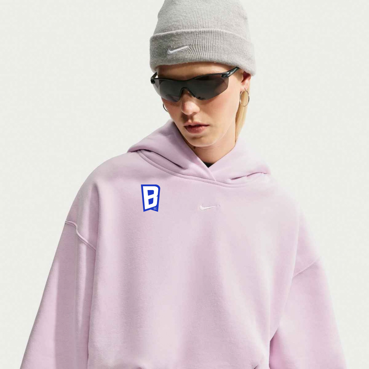 Nike SC BLUES Studio Fleece Medium Weight Women's Oversized Pullover Hoodie - IM8096-583-BLUES-B by Niky's Sports | Available at Niky's Sports