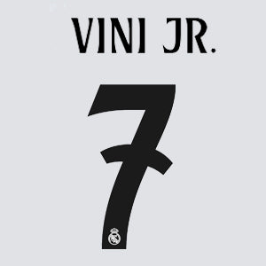 OFFICIAL VINI JR. #7 REAL MADRID HOME 2024-225 NAME SET - RM25-VINI-H-AUTHENTIC by Authentic | Available at Niky's Sports