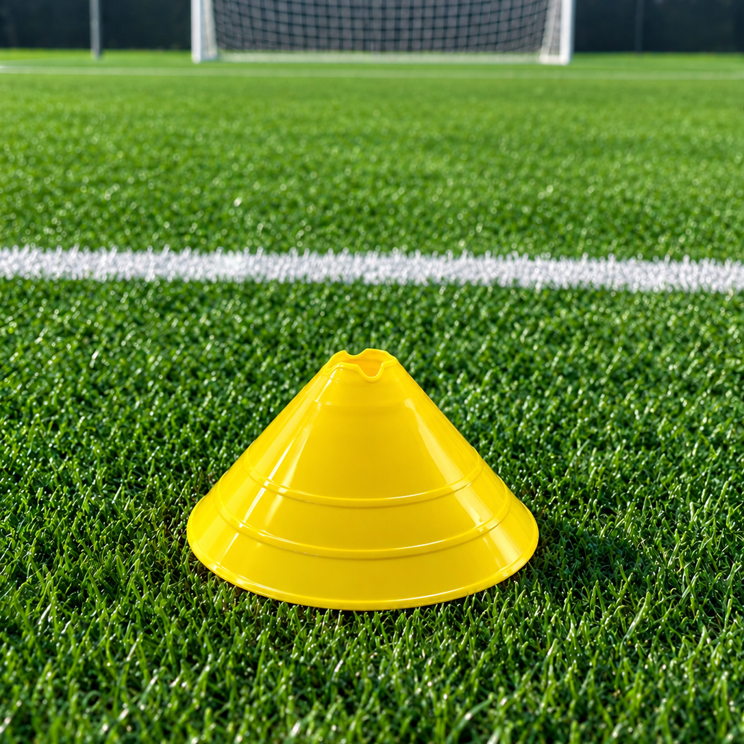 Large Disc Cones 5" High X 12" Yellow - LCDYELLOW-FOLD-A-GOAL by Fold-a-goal | Available at Niky's Sports
