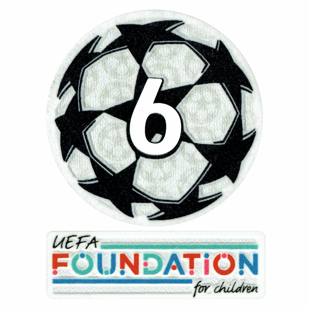 UEFA Champions League Starball 6 Times Winner + Foundation Patch Set