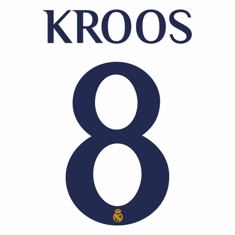 REAL MADRID KROOS 23/24 HOME OFFICIAL NAME AND NUMBER SET