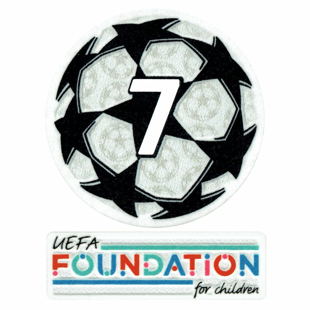 UEFA Champions League Starball 7 Times Winner + Foundation Patch Set