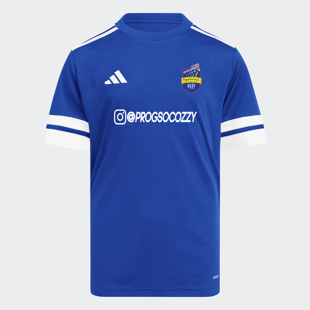 adidas Progressive Soccer Game Jersey Blue 2026 - OZZYSQ25 by adidas | Available at Niky's Sports
