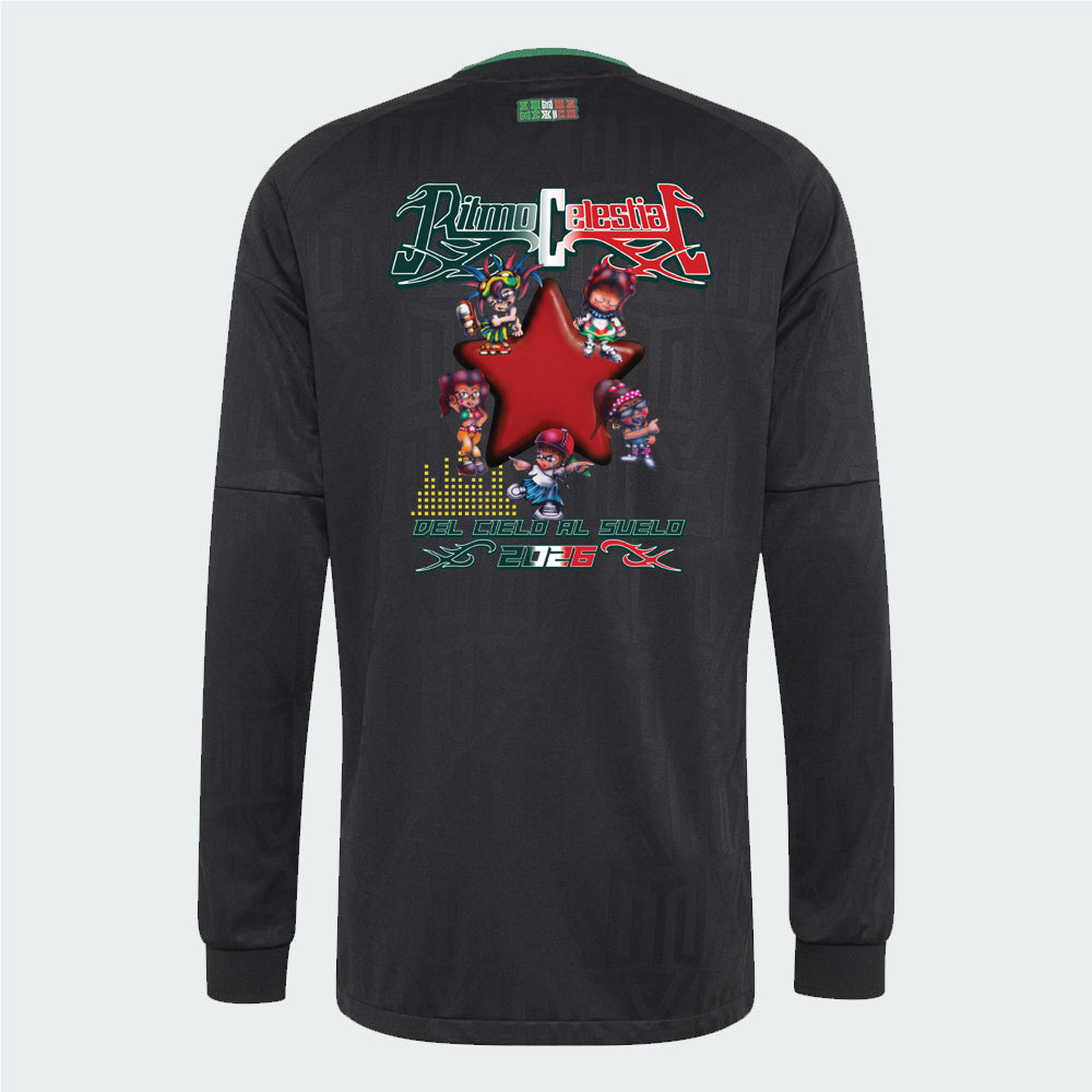 adidas Mexico 26 3rd Men's Long Sleeve Authentic Jersey Ritmo Celestial