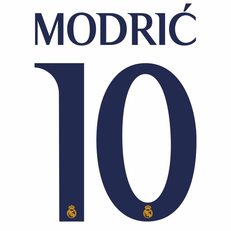 Real Madrid MODRIC 23/24 HOME OFFICIAL NAME AND NUMBER SET - RM24-MODRIC-H-AUTHENTIC by Authentic | Available at Niky&#39;s Sports