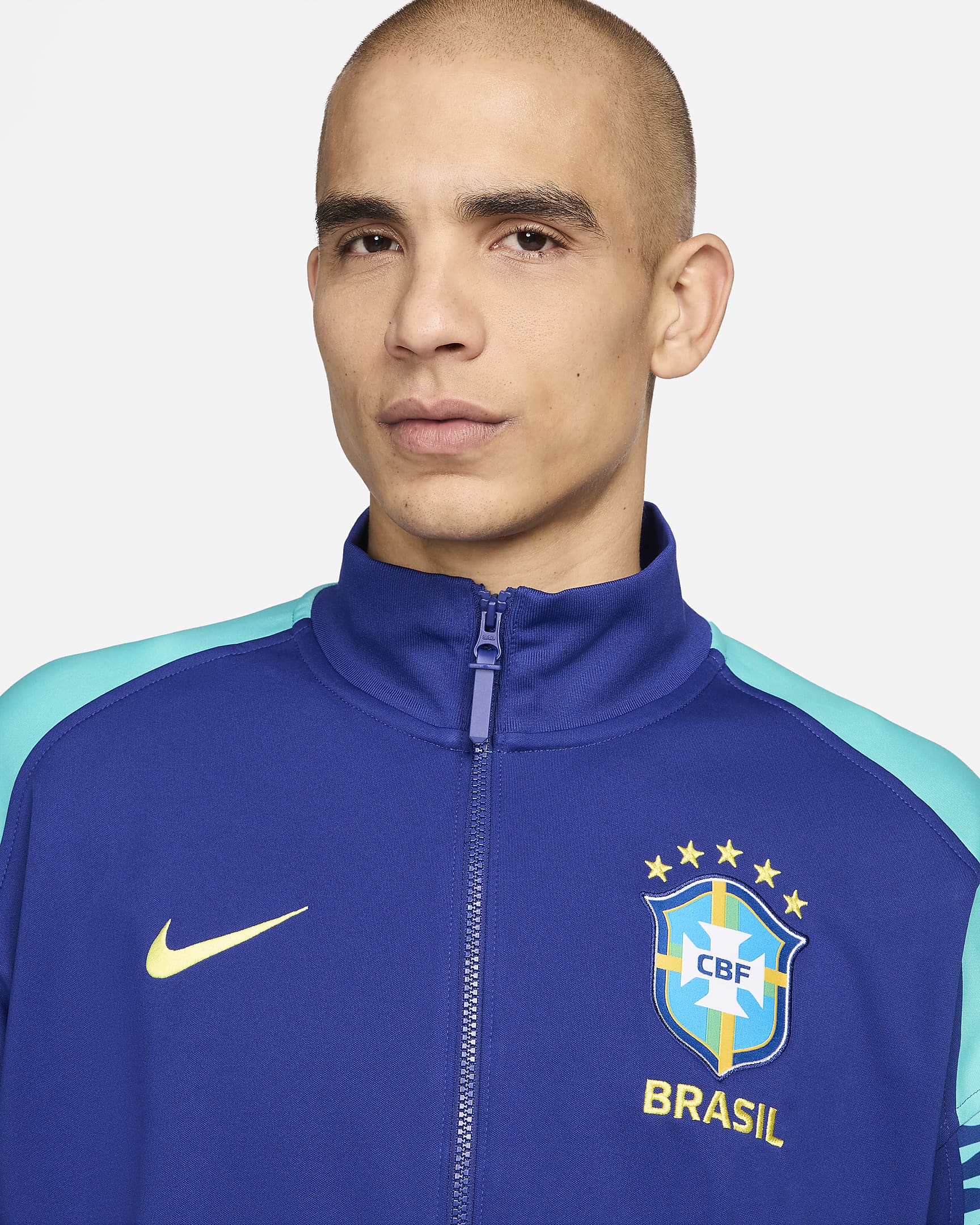 Nike Brazil Strike Men's Dri-FIT Soccer Jacket - FJ2657-455-NIKE by Nike | Available at Niky's Sports